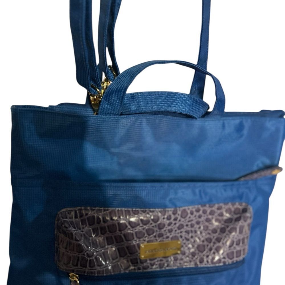 Samantha Brown  Blue Laptop Bag with Crocodile Pattern/ Travel - Picture 6 of 16